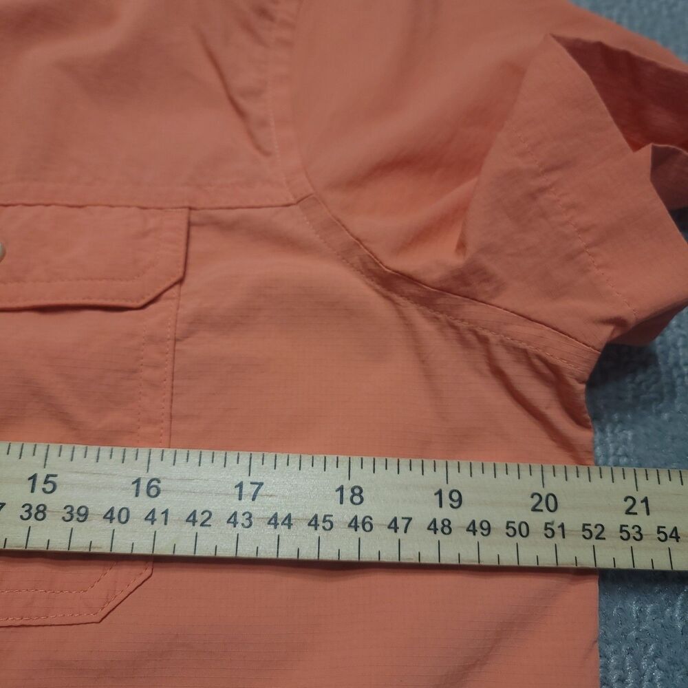 Eddie Bauer Shirt Womens M Coral Button Up Short Sleeve Classic Mountain Ripstop - Picture 8 of 10